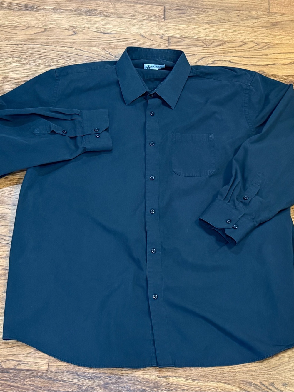 Valerio Men’s Black Long Sleeve Button Down Dress Shirt 19-19.5 36/37